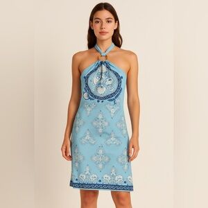 Vineyard Vines Blue Halter Wedding Dress